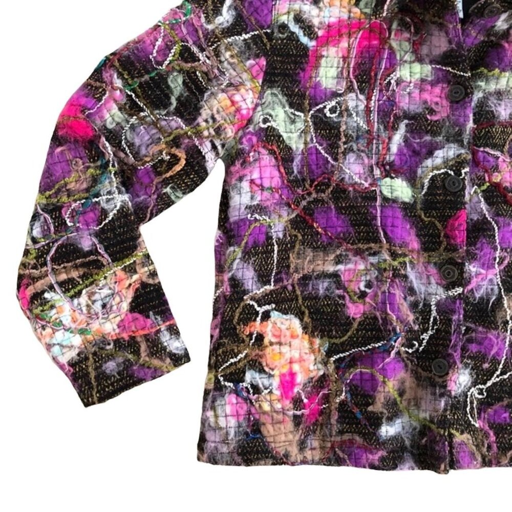 Chico’s Wool Blend Multicolor Button Front Jacket… - image 3